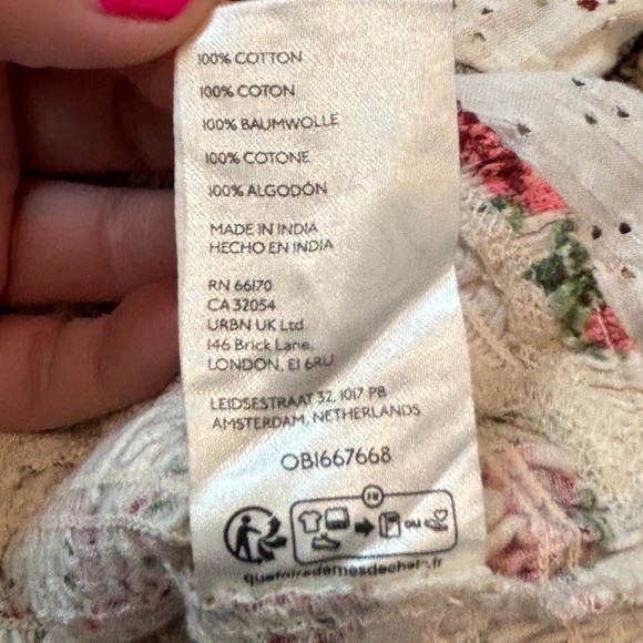 Free People Favorite Girl Crop Tea Party Top Floral Ruffle Rare Color Size Large - Picture 7 of 10